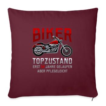 50. Geburtstag Biker Motorradfahrer Motorrad - Sofakissenbezug 45 x 45 cm - Burgunderrot - Vorne