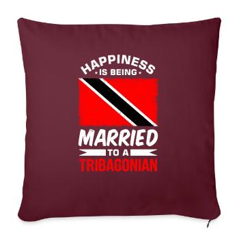 Le bonheur, c’est être marié à un tribagonien - Housse de coussin décorative 45 x 45 cm - bordeaux - Devant