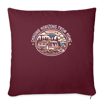 Mobil-home Camping-car Trailer Park Rolling Home - Housse de coussin décorative 45 x 45 cm - bordeaux - Devant