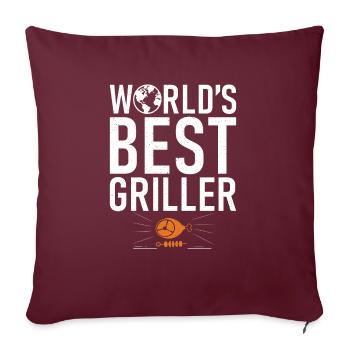 Grillades Barbecue Grillades - Housse de coussin décorative 45 x 45 cm - bordeaux - Devant