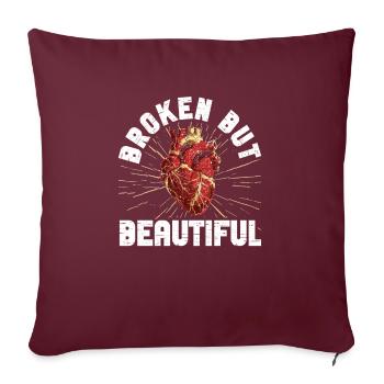 Kintsugi Kintsukuroi Japon imparfait - Housse de coussin décorative 45 x 45 cm - bordeaux - Devant