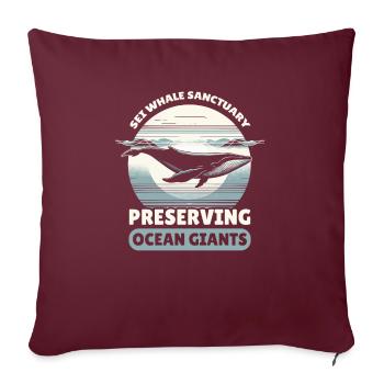 Espèces en voie de disparition Droits des animaux du rorqual boréal - Housse de coussin décorative 45 x 45 cm - bordeaux - Devant