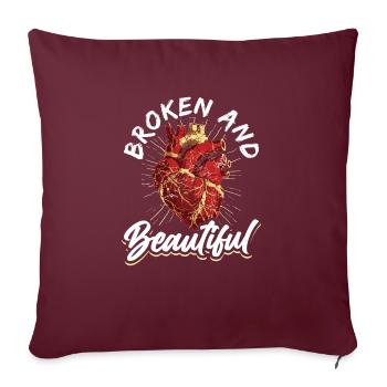 Kintsugi Kintsukuroi Japon imparfait - Housse de coussin décorative 45 x 45 cm - bordeaux - Devant