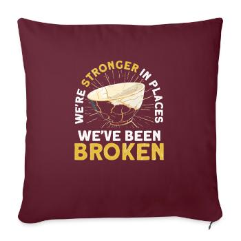 Kintsugi Kintsukuroi Japon imparfait - Housse de coussin décorative 45 x 45 cm - bordeaux - Devant