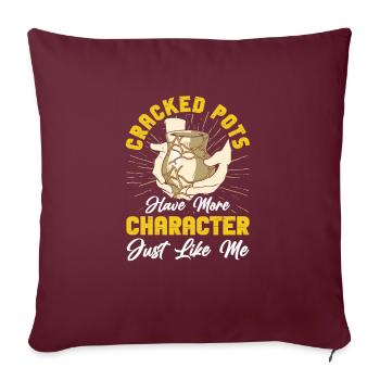 Kintsugi Kintsukuroi Japon imparfait - Housse de coussin décorative 45 x 45 cm - bordeaux - Devant
