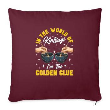 Kintsugi Kintsukuroi Japon imparfait - Housse de coussin décorative 45 x 45 cm - bordeaux - Devant