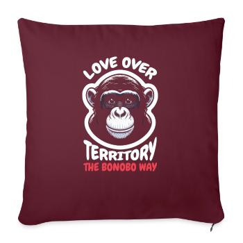 Espèce en voie de disparition, bonobo, militant des droits des animaux - Housse de coussin décorative 45 x 45 cm - bordeaux - Devant