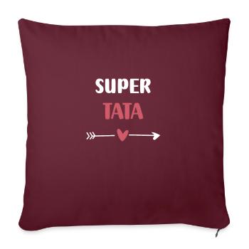 super tata coeur cadeau tante - Housse de coussin décorative 45 x 45 cm - bordeaux - Devant