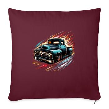 LKW Vintage Old Classic School American Pickup - Sofakissenbezug 45 x 45 cm - Burgunderrot - Vorne