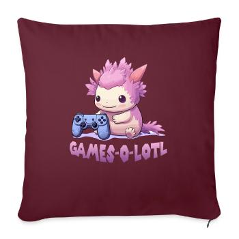 Kawaii Axolotl Gamer T | Anime Gamer T | Axolotl - Housse de coussin décorative 45 x 45 cm - bordeaux - Devant