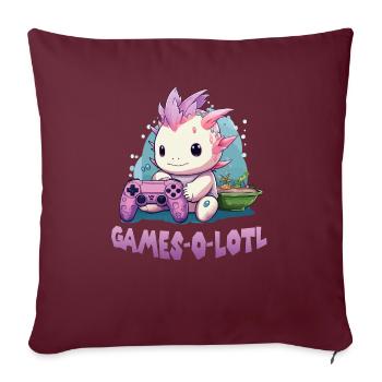 Axolotl T Kawaii Axolotl Gaming Lurens Axolotl - Housse de coussin décorative 45 x 45 cm - bordeaux - Devant