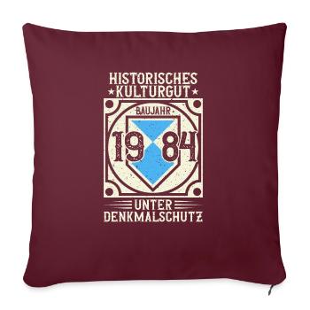 Né en 1984, né en 1984, né en 1984 - Housse de coussin décorative 45 x 45 cm - bordeaux - Devant