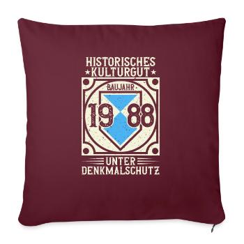 Construit en 1988 Né, Né en 1988 - Housse de coussin décorative 45 x 45 cm - bordeaux - Devant