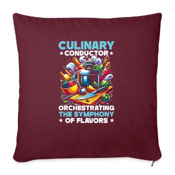 Arts culinaires Professeur Cuisine Chef cuisinier Cuisine - Housse de coussin décorative 45 x 45 cm - bordeaux - Devant