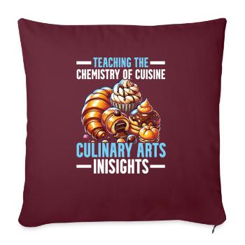 Arts culinaires Professeur Cuisine Chef cuisinier Cuisine - Housse de coussin décorative 45 x 45 cm - bordeaux - Devant
