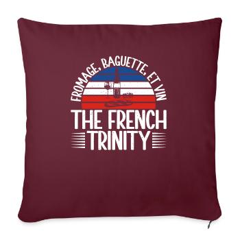 Cadeaux de cuisine française - Housse de coussin décorative 45 x 45 cm - bordeaux - Devant