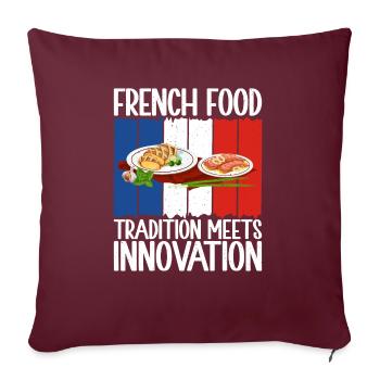 Cadeaux de cuisine française - Housse de coussin décorative 45 x 45 cm - bordeaux - Devant