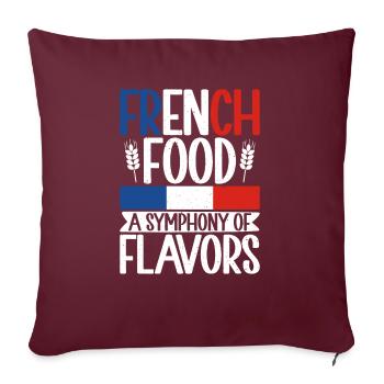 Cadeaux de cuisine française - Housse de coussin décorative 45 x 45 cm - bordeaux - Devant