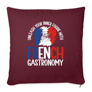 Cadeaux de cuisine française - Housse de coussin décorative 45 x 45 cm - bordeaux - Devant