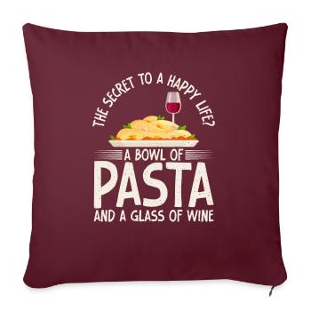 Cadeaux de cuisine italienne - Housse de coussin décorative 45 x 45 cm - bordeaux - Devant