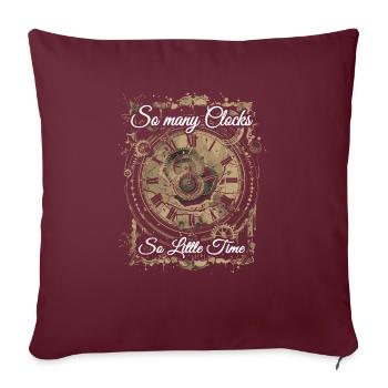 Horlogerie Signification Horloger - Housse de coussin décorative 45 x 45 cm - bordeaux - Devant