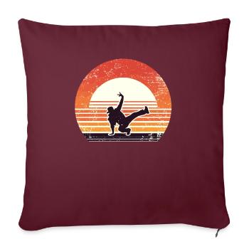 Rétro coucher de soleil danse danse danseuse - Housse de coussin décorative 45 x 45 cm - bordeaux - Devant