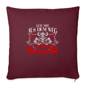 T-shirt Viking Valhalla Valhalla Dieu Odin - Housse de coussin décorative 45 x 45 cm - bordeaux - Devant
