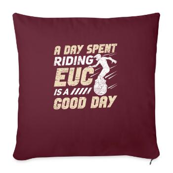 Euc E-monocycle Monocycle Électrique - Housse de coussin décorative 45 x 45 cm - bordeaux - Devant