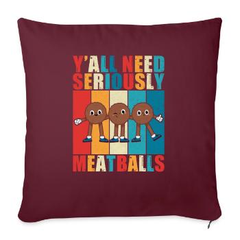 Cadeaux pour les amateurs de boulettes de viande - Housse de coussin décorative 45 x 45 cm - bordeaux - Devant