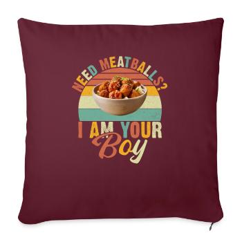 Cadeaux pour les amateurs de boulettes de viande - Housse de coussin décorative 45 x 45 cm - bordeaux - Devant