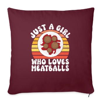 Cadeaux pour les amateurs de boulettes de viande - Housse de coussin décorative 45 x 45 cm - bordeaux - Devant