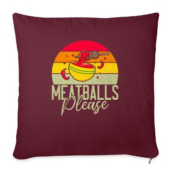 Cadeaux pour les amateurs de boulettes de viande - Housse de coussin décorative 45 x 45 cm - bordeaux - Devant