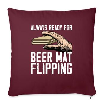 Jeu de dessous de verre Flip Over - Housse de coussin décorative 45 x 45 cm - bordeaux - Devant