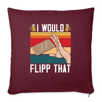 Jeu de dessous de verre Flip Over - Housse de coussin décorative 45 x 45 cm - bordeaux - Devant