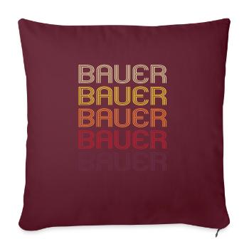 Vintage Bauer Family Name Rainbow Retro Style - Sofakissenbezug 45 x 45 cm - Burgunderrot - Vorne