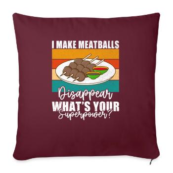 Cadeaux pour les amateurs de boulettes de viande - Housse de coussin décorative 45 x 45 cm - bordeaux - Devant