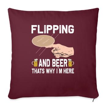 Jeu de dessous de verre Flip Over - Housse de coussin décorative 45 x 45 cm - bordeaux - Devant
