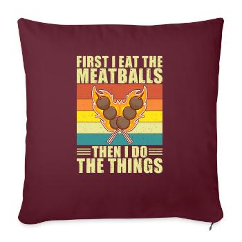 Cadeaux pour les amateurs de boulettes de viande - Housse de coussin décorative 45 x 45 cm - bordeaux - Devant