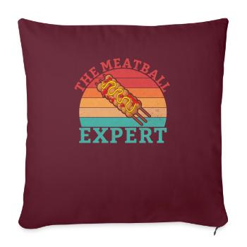 Cadeaux pour les amateurs de boulettes de viande - Housse de coussin décorative 45 x 45 cm - bordeaux - Devant
