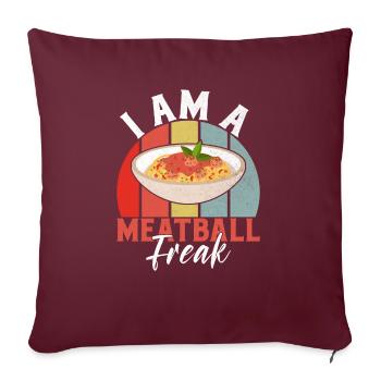 Cadeaux pour les amateurs de boulettes de viande - Housse de coussin décorative 45 x 45 cm - bordeaux - Devant