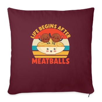 Cadeaux pour les amateurs de boulettes de viande - Housse de coussin décorative 45 x 45 cm - bordeaux - Devant