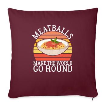 Cadeaux pour les amateurs de boulettes de viande - Housse de coussin décorative 45 x 45 cm - bordeaux - Devant