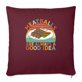 Cadeaux pour les amateurs de boulettes de viande - Housse de coussin décorative 45 x 45 cm - bordeaux - Devant