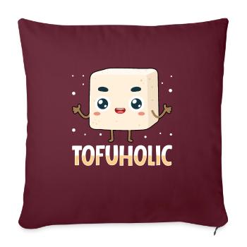Vegan Vegetarier Design für einen Tofu Fan - Sofakissenbezug 45 x 45 cm - Burgunderrot - Vorne