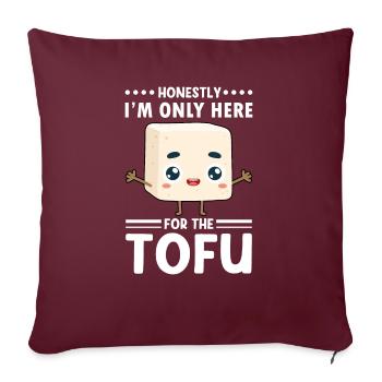 Vegan Vegetarier Design für einen Tofu Fan - Sofakissenbezug 45 x 45 cm - Burgunderrot - Vorne