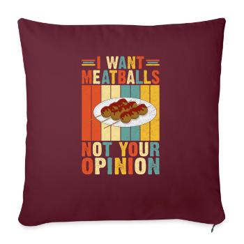 Cadeaux pour les amateurs de boulettes de viande - Housse de coussin décorative 45 x 45 cm - bordeaux - Devant