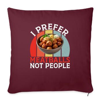 Cadeaux pour les amateurs de boulettes de viande - Housse de coussin décorative 45 x 45 cm - bordeaux - Devant