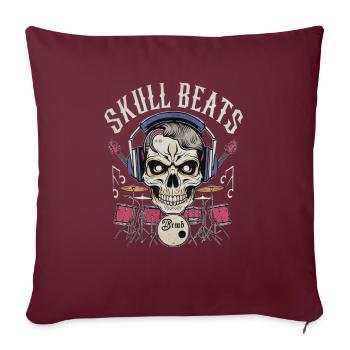 BATTEMENTS DE CRÂNE - Housse de coussin décorative 45 x 45 cm - bordeaux - Devant