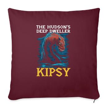 Monstre de la rivière Hudson Kipsy Cryptozoologie Cryptid - Housse de coussin décorative 45 x 45 cm - bordeaux - Devant