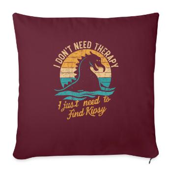 Monstre de la rivière Hudson Kipsy Cryptozoologie Cryptid - Housse de coussin décorative 45 x 45 cm - bordeaux - Devant